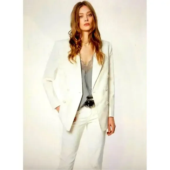 Zadig & Voltaire Vina Coton Blazer - Cream- size 40 (4) - Picture 2 of 16